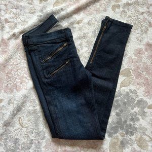 (Like New) Rag & Bone Vintage Low-Rise Skinny Zip Black Jeans